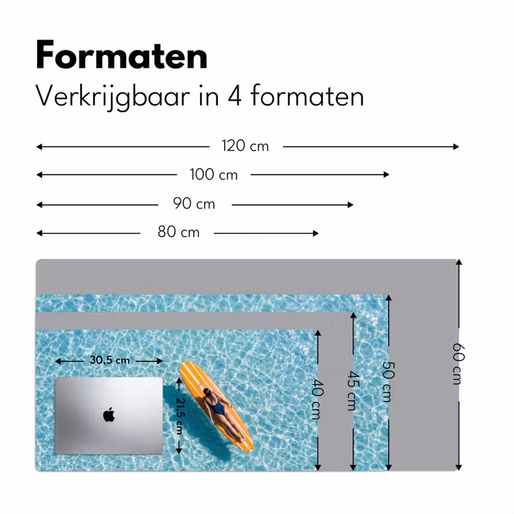Surfboard - Water - Badpak - Oranje Muismat XXL klein -sfeer5