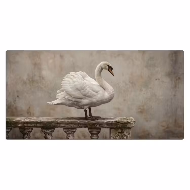 Zwaan - Elegant - Dieren - Wit Muismat XXL klein -3d_leeg