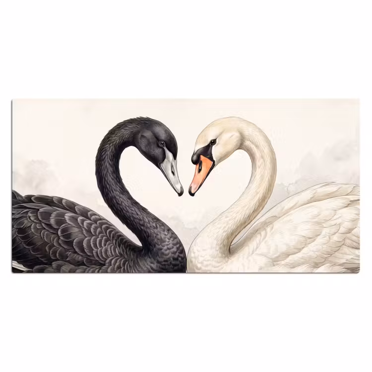 Zwanen - Hartvorm - Dieren Muismat XXL klein -3d_leeg