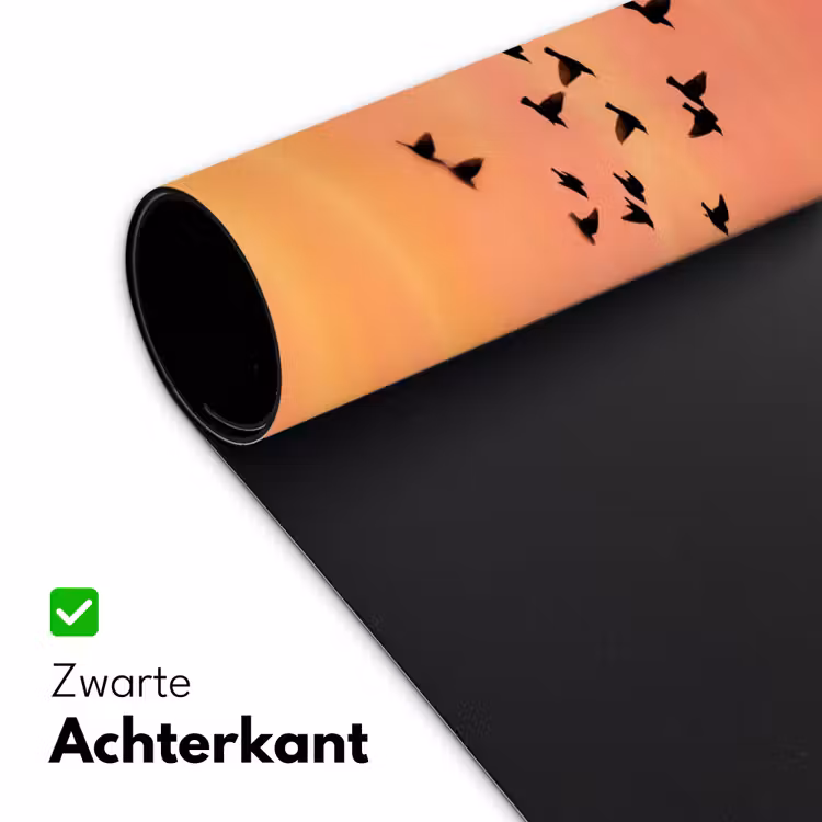 Zwerm - Vogels - Oranje Muismat XXL klein -sfeer2