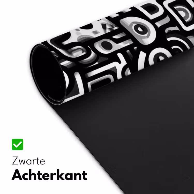 Symbolen - Abstract - Grafisch - Zwart Muismat XXL klein -sfeer2