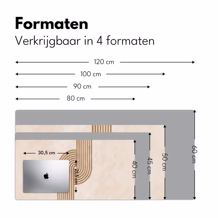 Symmetrische bocht - Koperkleurig Muismat XXL klein -sfeer5