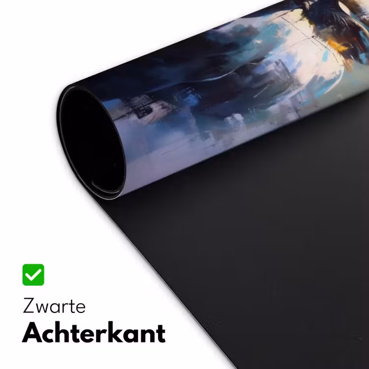 Stier - Zwart - Abstract - Horens Muismat XXL klein -sfeer2