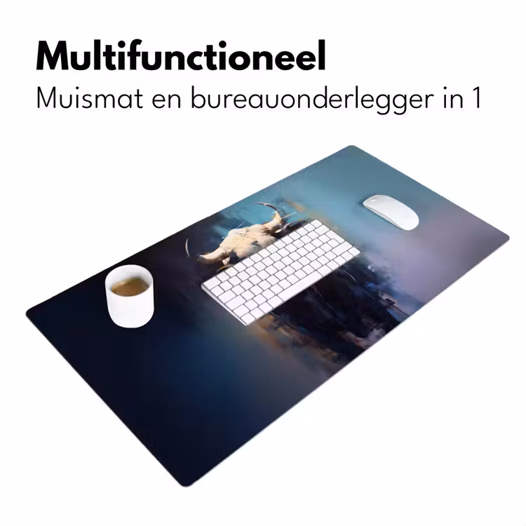Stier - Zwart - Abstract - Horens Muismat XXL klein -sfeer4