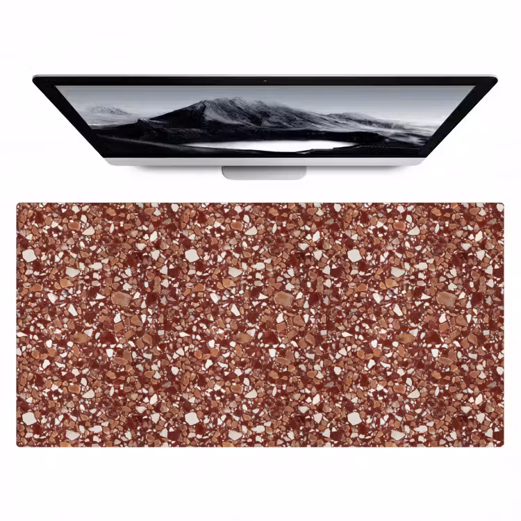 Terrazzo - Patroon - Steentextuur - Roodbruin Muismat XXL klein 681 -zzz3d