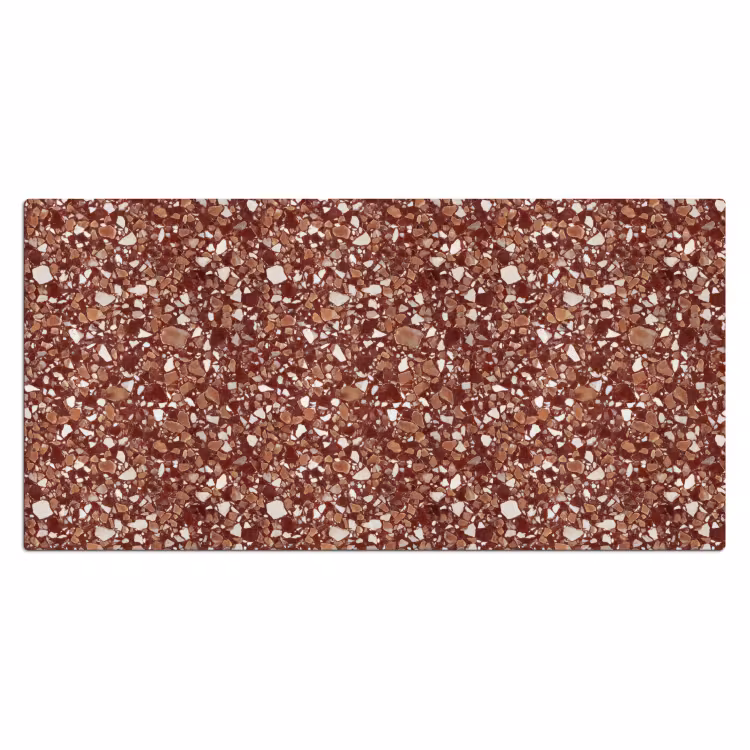 Terrazzo - Patroon - Steentextuur - Roodbruin Muismat XXL klein 681 -3d_leeg