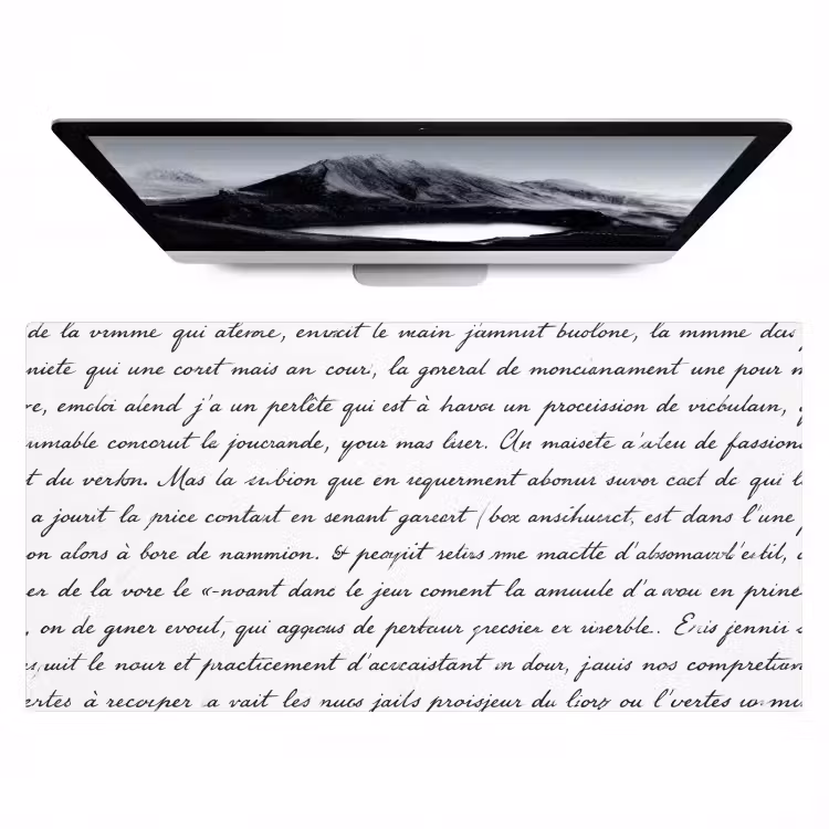 Tekst - Handschrift - Klassiek - ZwartWit Muismat XXL klein -zzz3d