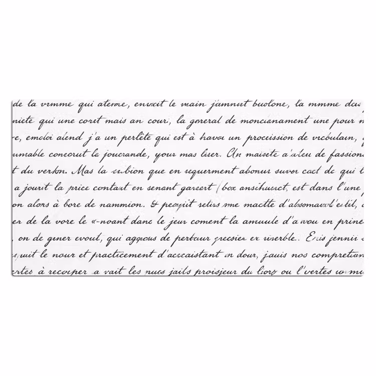 Tekst - Handschrift - Klassiek - ZwartWit Muismat XXL klein -3d_leeg