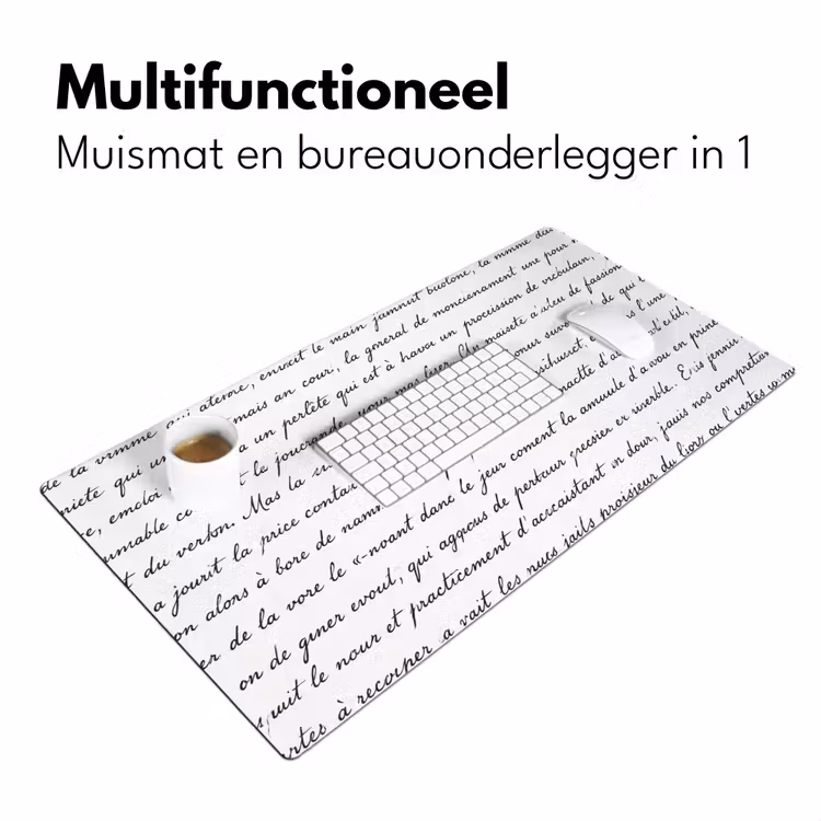 Tekst - Handschrift - Klassiek - ZwartWit Muismat XXL klein -sfeer4