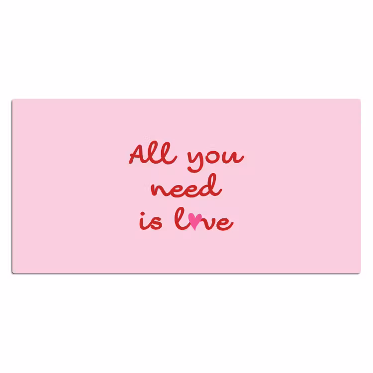 Tekst - Roze - Love - Hart Muismat XXL klein -3d_leeg