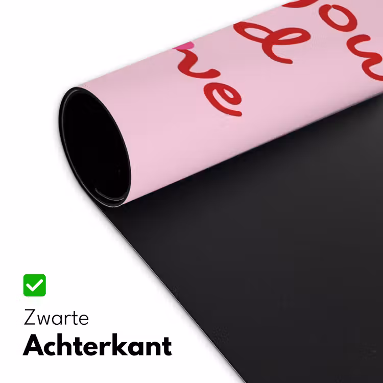 Tekst - Roze - Love - Hart Muismat XXL klein -sfeer2