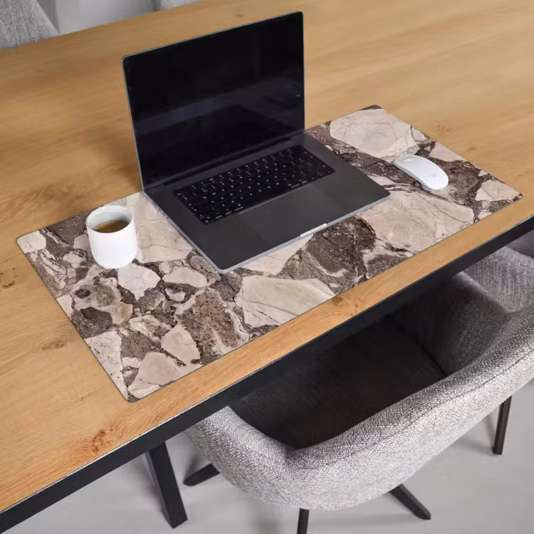 Textuur - Marmer - Abstract - Beige - Bruin Muismat XXL klein -sfeer1