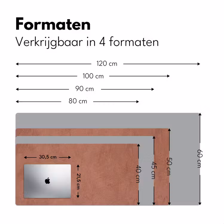 Textuur - Roodbruin - Grof - Modern Muismat XXL klein -sfeer5