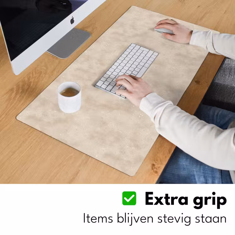 Structuur - Spikkels - Beige Muismat XXL klein 681 -sfeer3