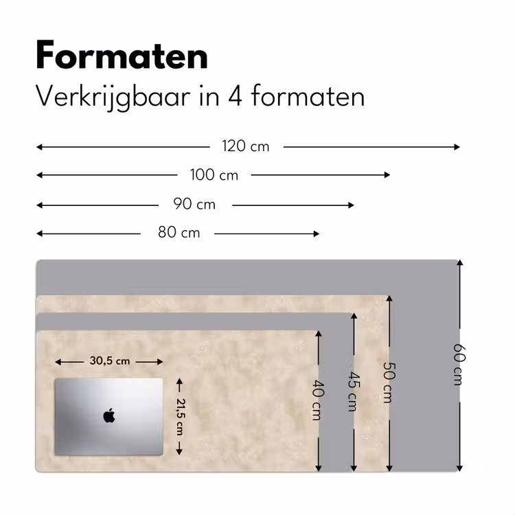 Structuur - Spikkels - Beige Muismat XXL klein 681 -sfeer5
