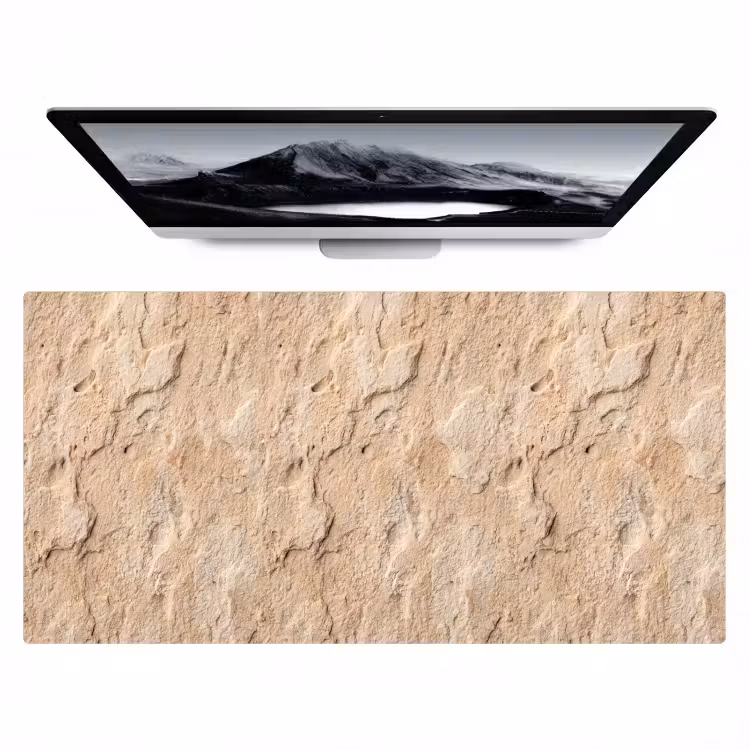 Textuur - Steen - Natuur - Beige Muismat XXL klein -zzz3d