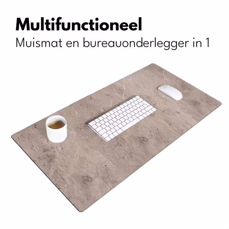 Textuur - Steen - Patroon - Rustiek - Beige Muismat XXL klein -sfeer4