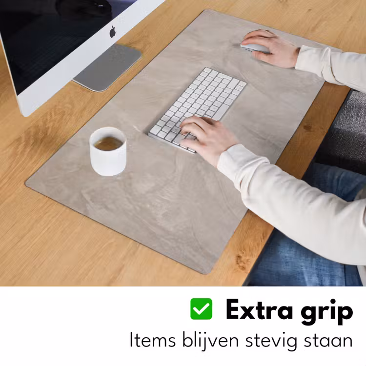 Textuur - Wand - Modern - Beige - Abstract Muismat XXL klein -sfeer3