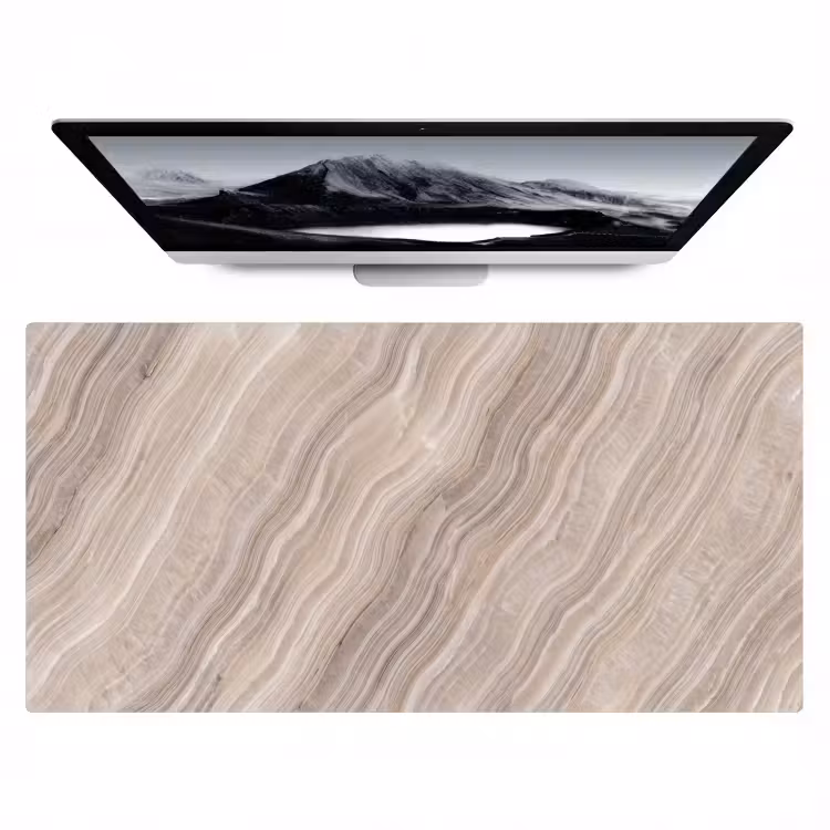 Textuur - Golvend - Abstract - Modern - Beige Muismat XXL klein -zzz3d