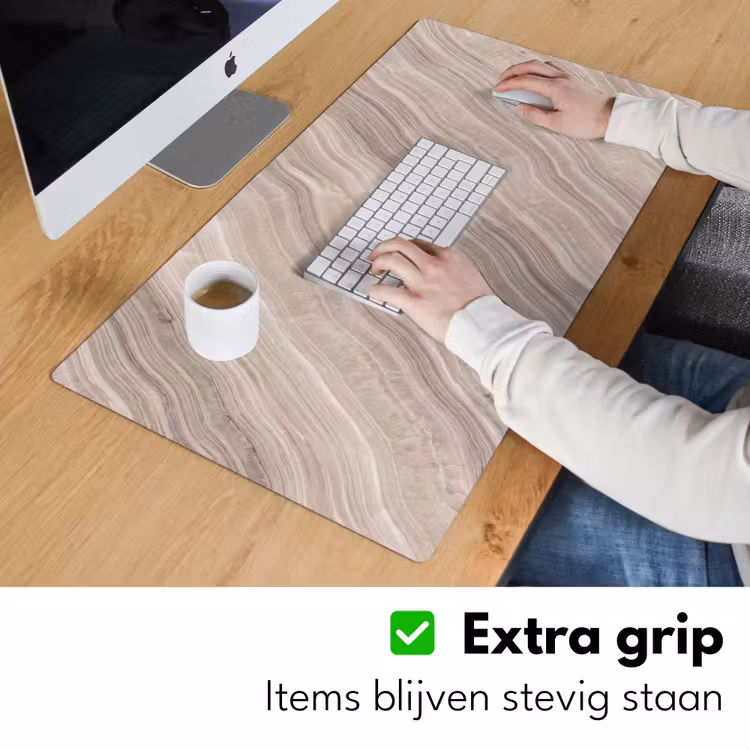 Textuur - Golvend - Abstract - Modern - Beige Muismat XXL klein -sfeer3