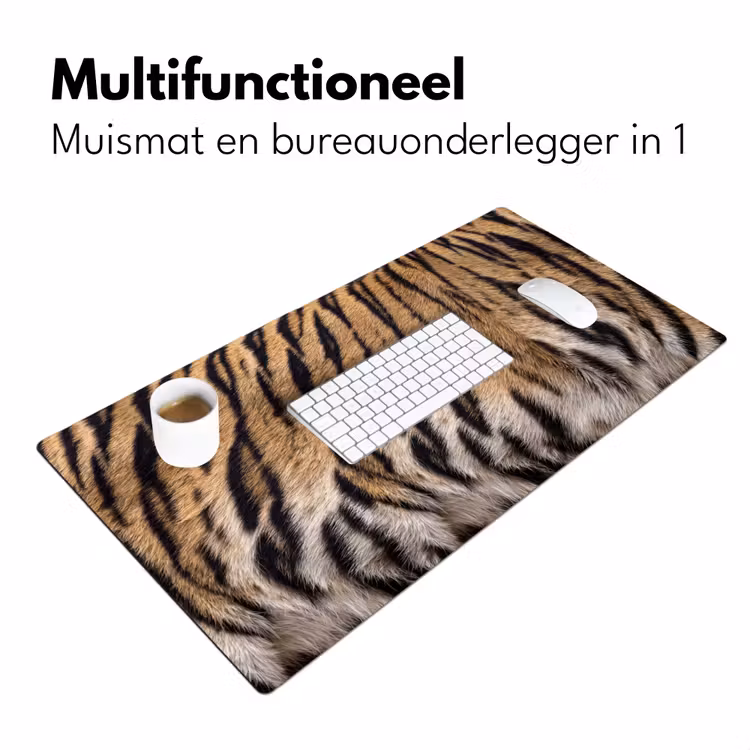 Tijgervacht - Klassiek - Zwart Muismat XXL klein -sfeer4