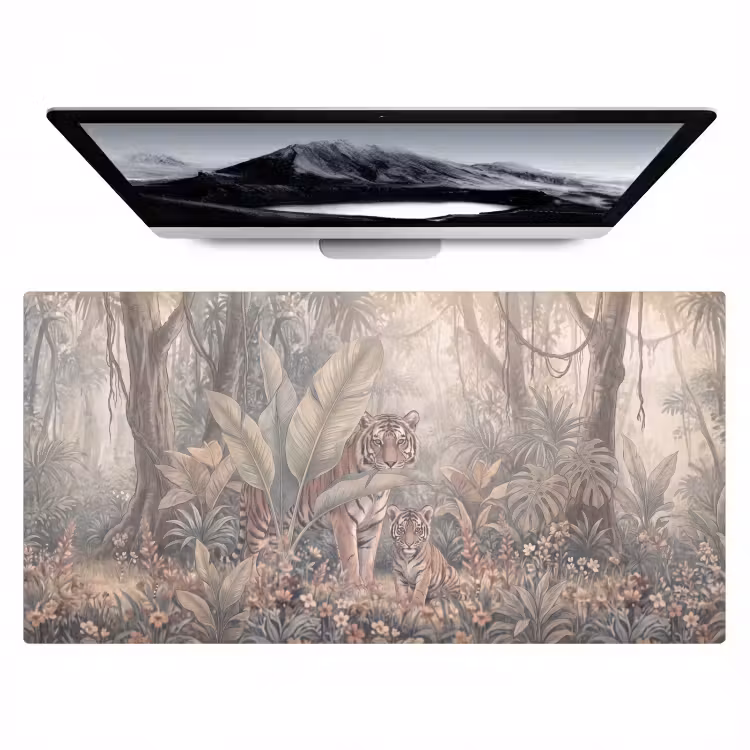 Tijger - Welp - Jungle - Illustratie - Dieren Muismat XXL klein -zzz3d
