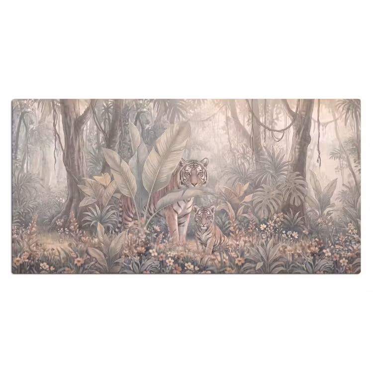 Tijger - Welp - Jungle - Illustratie - Dieren Muismat XXL klein -3d_leeg