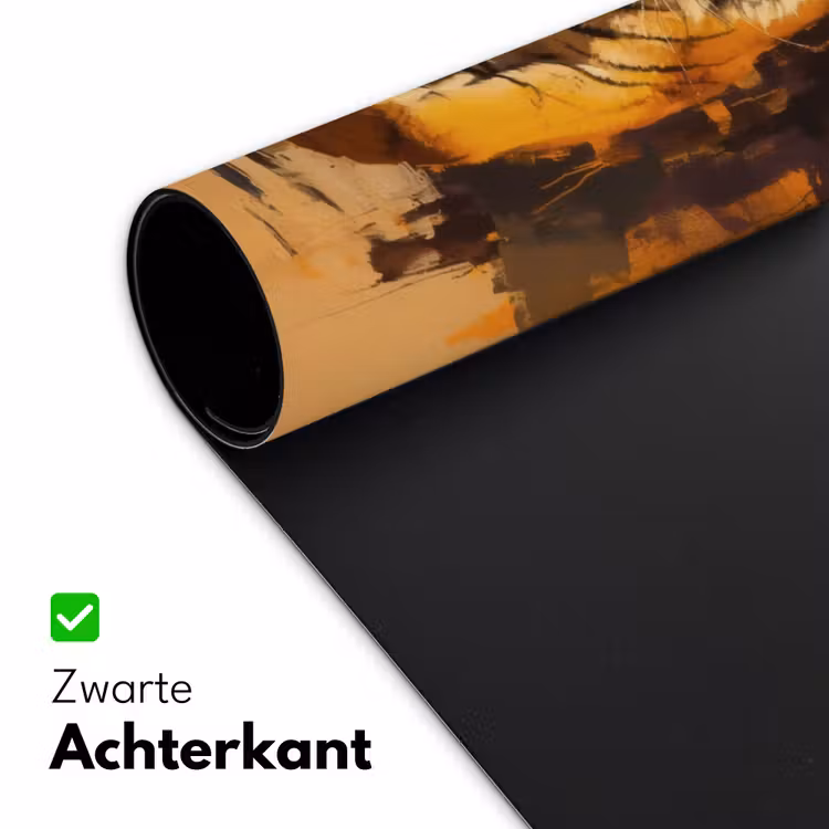 Tijger - Geschilderd - Oranje - Penseelstreken Muismat XXL klein -sfeer2