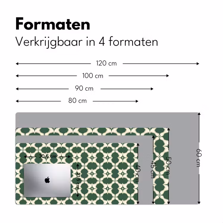 Tegel - Klassiek - Groen Muismat XXL klein 681 -sfeer5