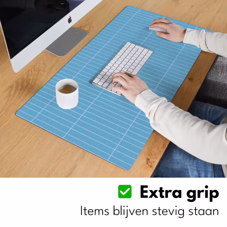 Tegel - Langwerpig - Patroon - Blauw Muismat XXL klein 681 -sfeer3