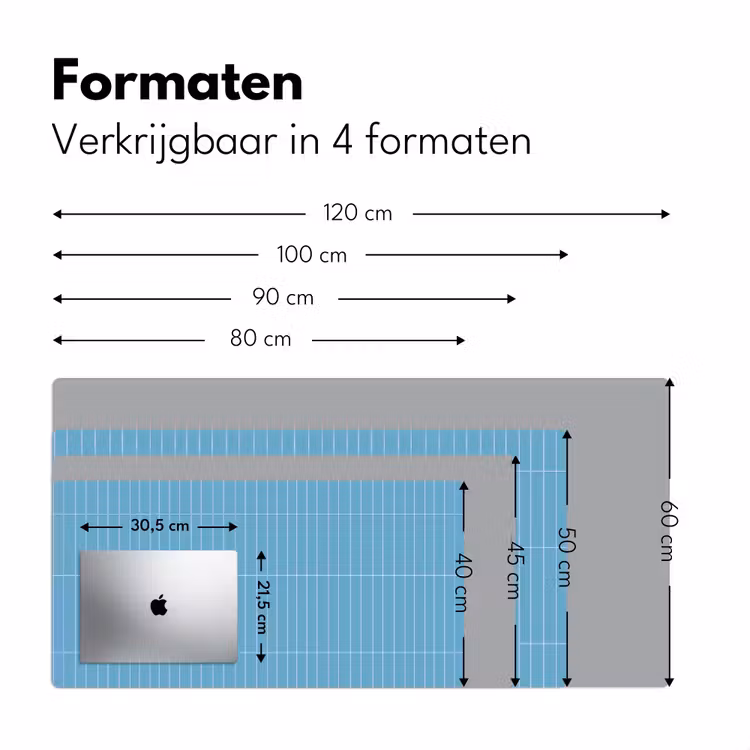Tegel - Langwerpig - Patroon - Blauw Muismat XXL klein 681 -sfeer5