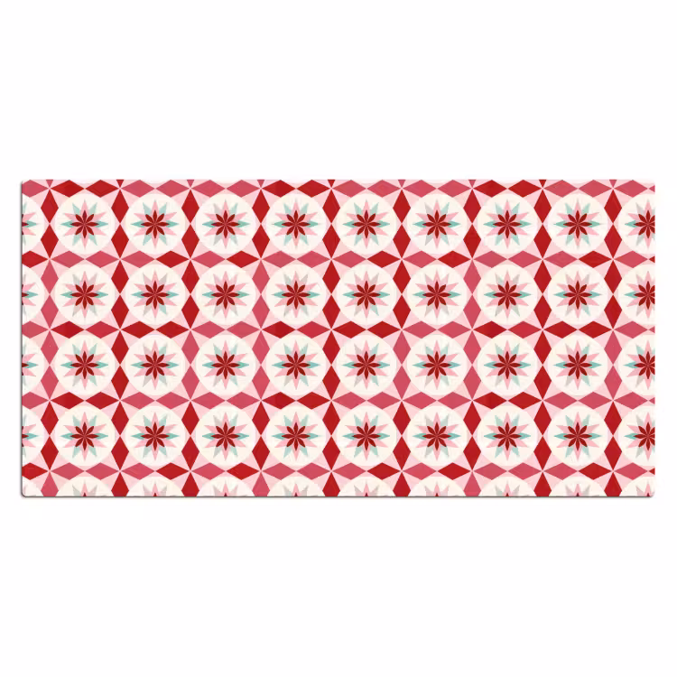 Tegelpatroon - Sterren - Retro - Roze - Mintgroen Muismat XXL klein 681 -3d_leeg