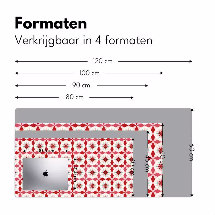 Tegelpatroon - Sterren - Retro - Roze - Mintgroen Muismat XXL klein 681 -sfeer5