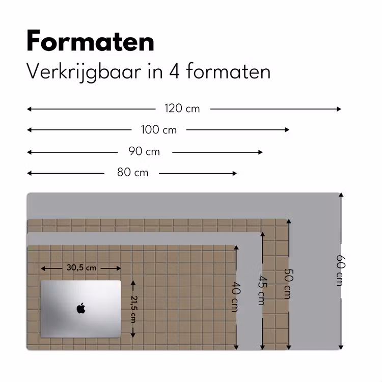 Tegel - Patroon - Taupe Muismat XXL klein 681 -sfeer5