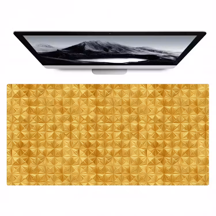 Tegels - Geometrisch - Reliëf - Goud Muismat XXL klein 681 -zzz3d