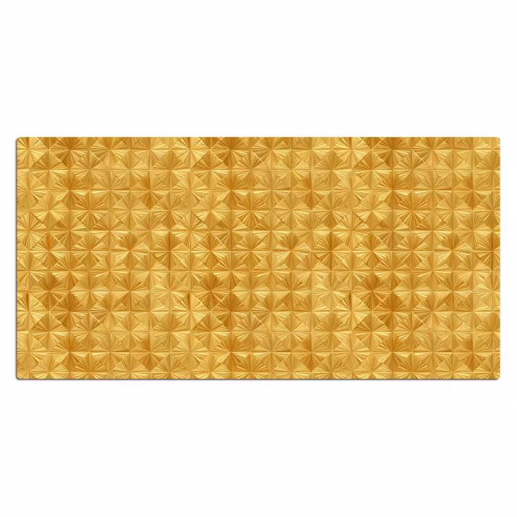 Tegels - Geometrisch - Reliëf - Goud Muismat XXL klein 681 -3d_leeg