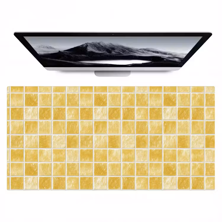Tegels - Mozaïek - Textuur - Goudgeel Muismat XXL klein 681 -zzz3d