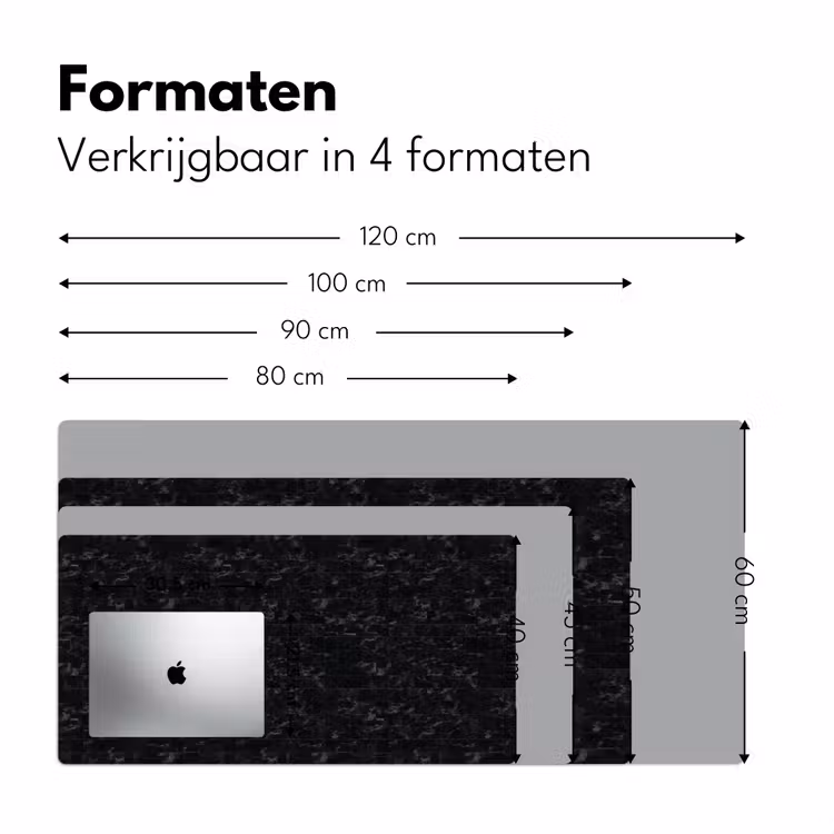 Tegels - Patroon - Marmer - Zwart Muismat XXL klein 681 -sfeer5