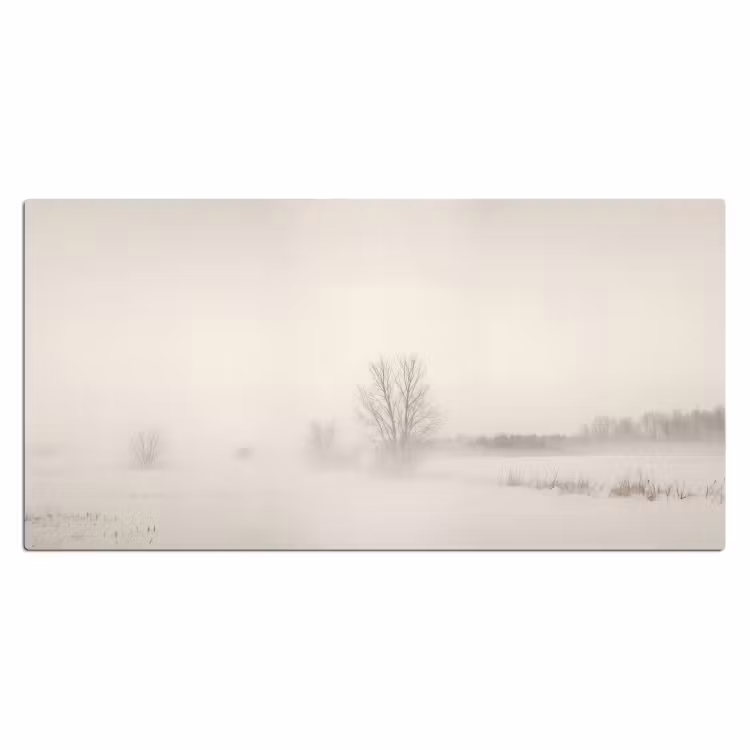 Boom - Mist - Sneeuw - Winter - Minimalistisch Muismat XXL klein -3d_leeg