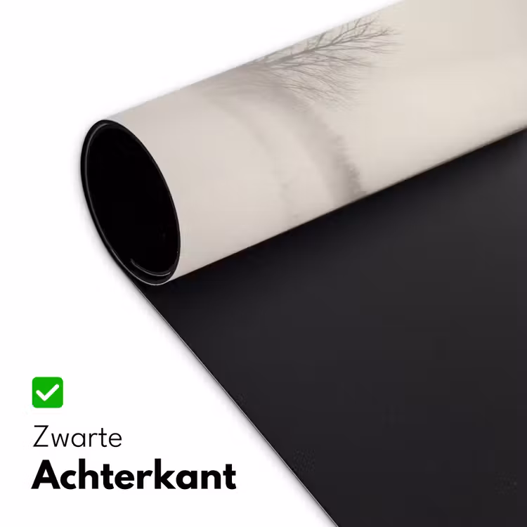 Boom - Mist - Sneeuw - Winter - Minimalistisch Muismat XXL klein -sfeer2