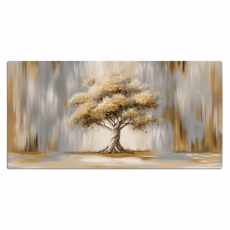 Boom - Bladeren - Abstract - Wit Muismat XXL klein -3d_leeg