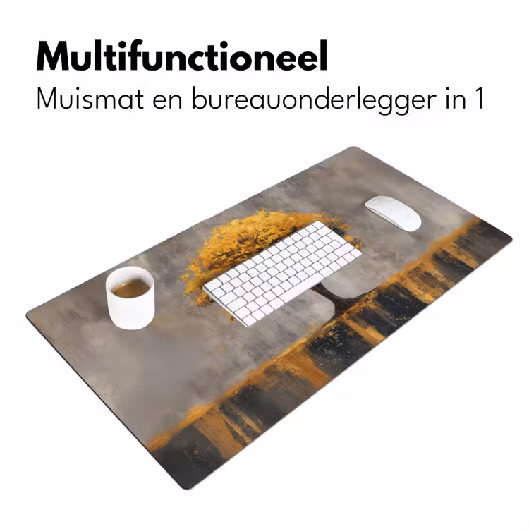 Boom - Bladeren - Goud - Abstract Muismat XXL klein -sfeer4