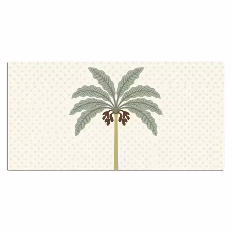 Boom - Bladeren - Groen - Decoratief - Beige Muismat XXL klein -3d_leeg