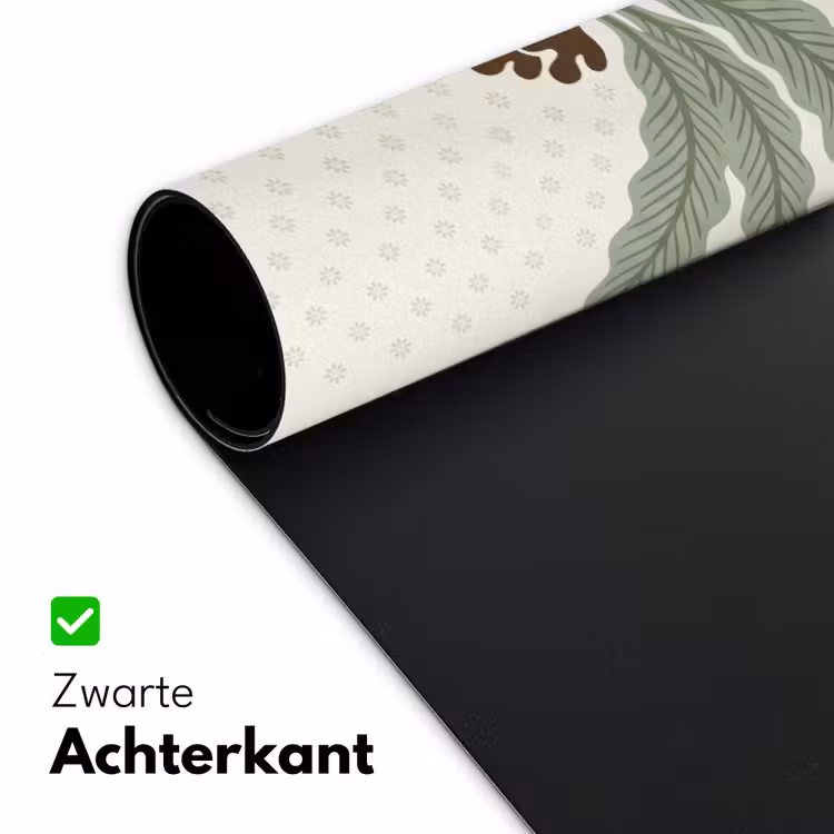 Boom - Bladeren - Groen - Decoratief - Beige Muismat XXL klein -sfeer2
