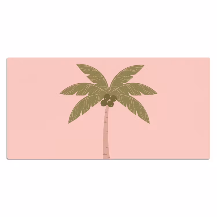 Boom - Palm - Natuur - Illustratie - Roze Muismat XXL klein -3d_leeg