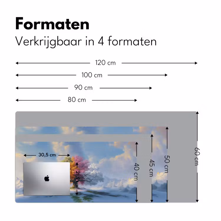Boom - Seizoenen - Winter - Landschap Muismat XXL klein -sfeer5