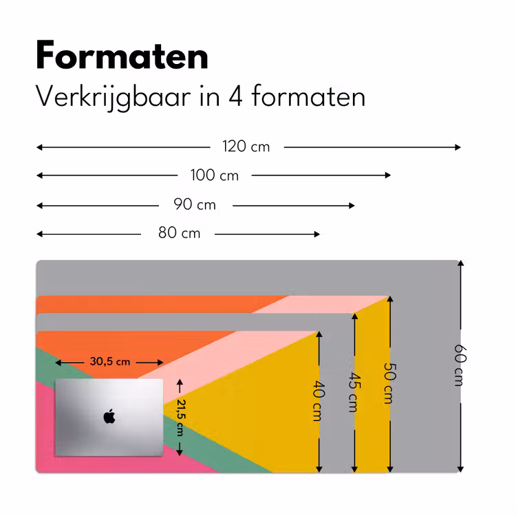 Driehoeken - Kleurrijk - Abstract Muismat XXL klein -sfeer5