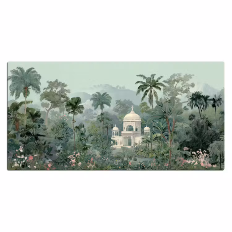 Tropische tuin - Koepelgebouw - Bloemen Muismat XXL klein -3d_leeg