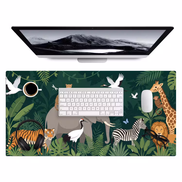Tropisch - Jungle - Groen Muismat XXL klein -3d
