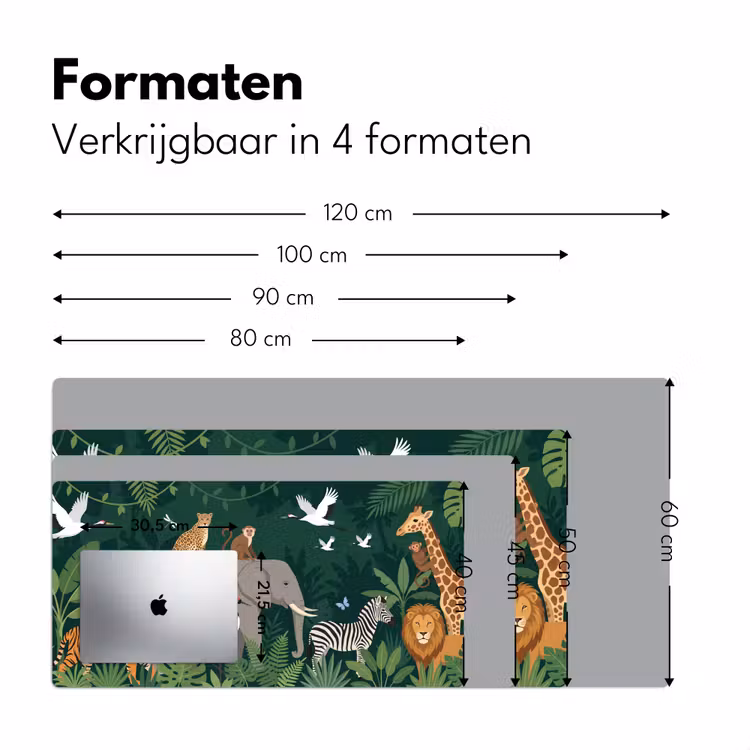 Tropisch - Jungle - Groen Muismat XXL klein -sfeer5